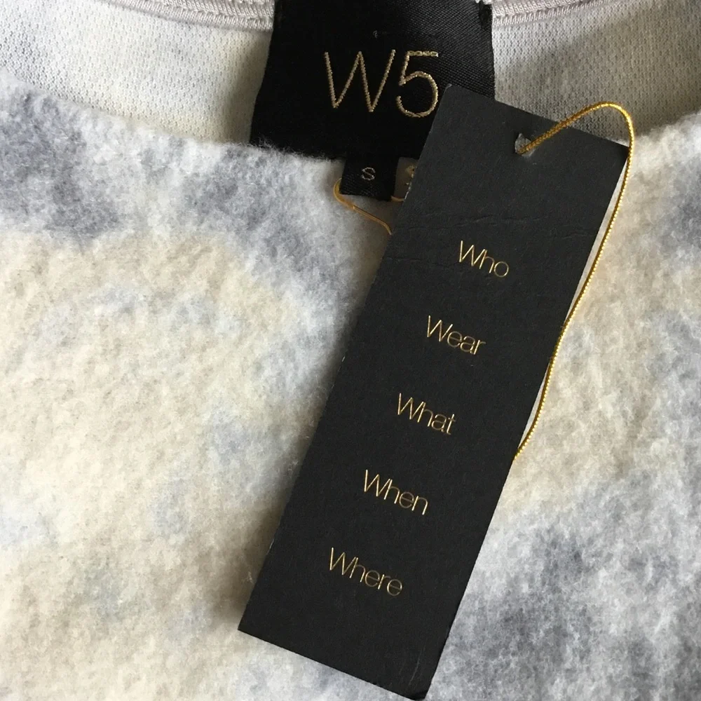 W5 by Anthropologie Blue Tie Dye Cloud Design Babydoll Style Top Peplum Bottom S - Picture 5 of 6